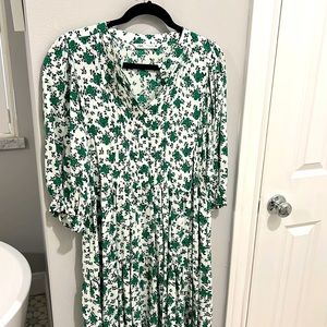 Zara green floral dress